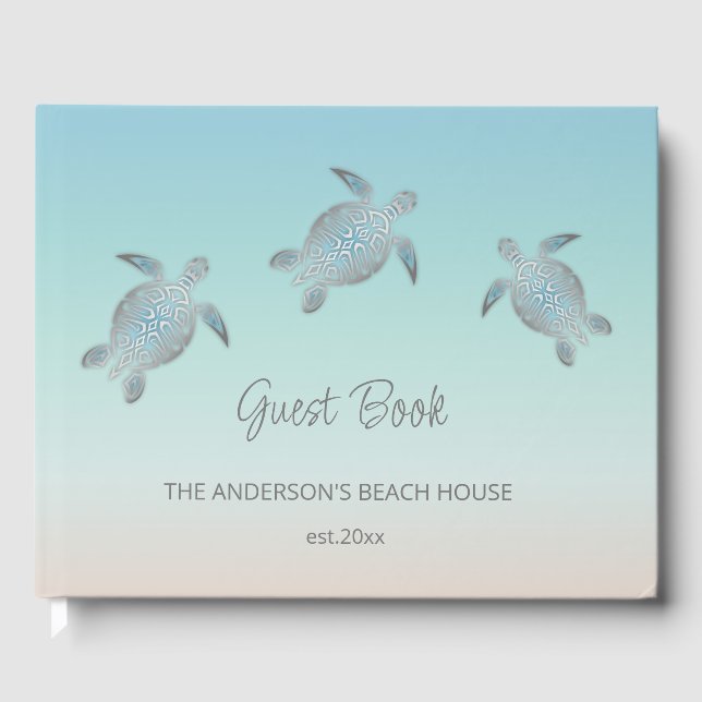 Silver Turtles Turquoise Coastal Beach House Gästebuch (Vorderseite)