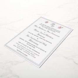 Silver Two Hearts Catholic Wedding Foil Invitation Folieneinladung