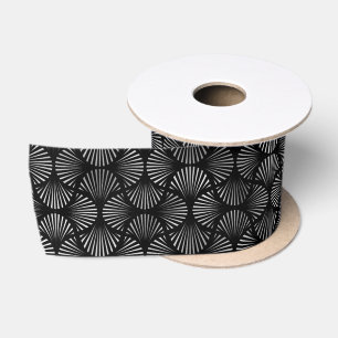 Silver und Black Art Deco Muster Satinband