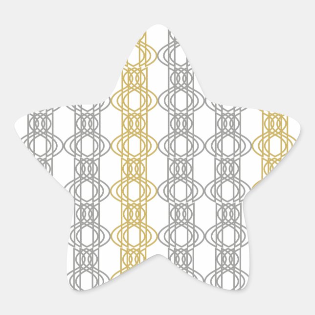 Silver- und Gold-Muster Stern-Aufkleber (Vorderseite)