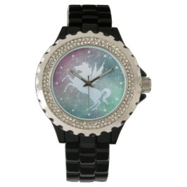 Silver Unicorn auf Sparkle Armbanduhr