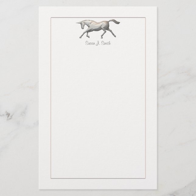 Silver Unicorn Briefpapier (Vorderseite)