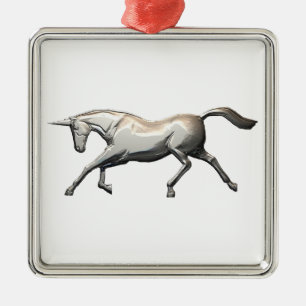 Silver Unicorn Ornament Aus Metall