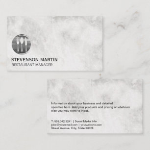 Silver Utensils Logo MarmorVisitenkarte Visitenkarte