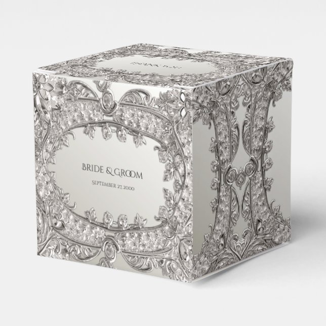 Silver Verziert Modern Fevor Box Geschenkschachtel (Vorderseite)