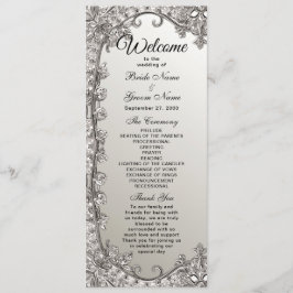 Silver Verziert Modern Wedding Program Programm