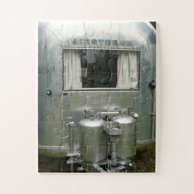SILVER VINTAG CAMPER TRAILER JIGSAW PUZZLE (Vertikal)