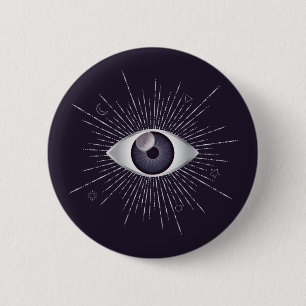 Silver & Violet Mystic Evil Eye Nazar Mati Button