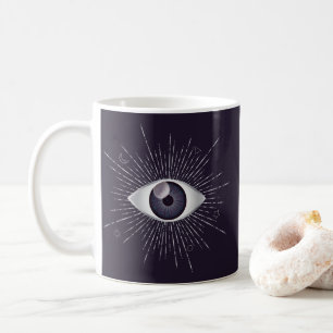Silver & Violet Mystic Evil Eye Nazar Mati Kaffeetasse
