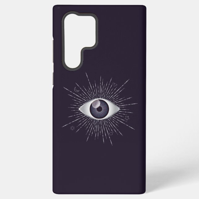 Silver & Violet Mystic Evil Eye Nazar Mati Samsung Galaxy Hülle (Rückseite)