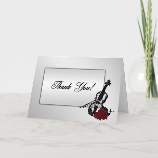 Silver Violin Danke, dass die Karte im Inneren lee (Vorderseite)