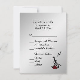 Silver Violin Music UAWG with Entree Choice RSVP Karte