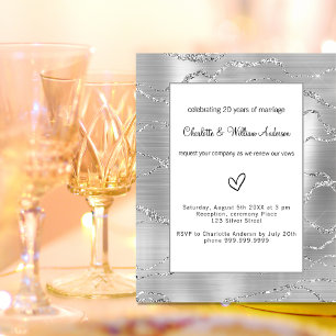 Silver vow Erneuerung Hochzeitbudget Einladung Flyer
