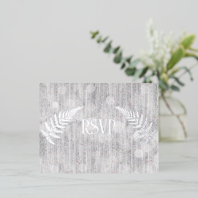 Silver Waterfall Vorhang UAWG Folie Einladungspostkarte (Stehend vorne)