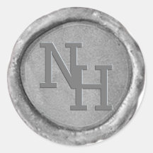Silver Wax Siegel Monogram Initials Wedding Sticke