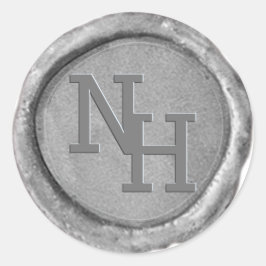 Silver Wax Siegel Monogram Initials Wedding Sticke Runder Aufkleber