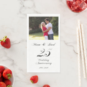 Silver Wedding 25-jähriges Jubiläum Eltern Serviette