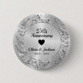 Silver Wedding Anniversary Button