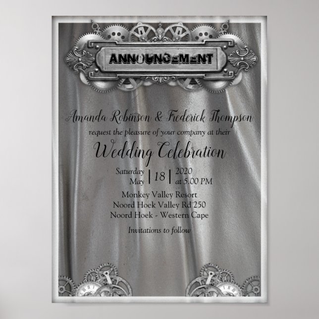 Silver Wedding Announcement Poster (Vorne)
