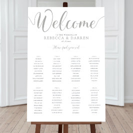 Silver Wedding Chart mit 8 Tischen Poster