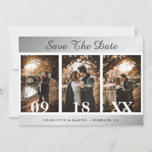 Silver Wedding Foto speichert die Datumskarten Save The Date