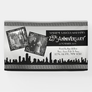 Silver Wedding Jubiläum Art-Déco Foto Banner