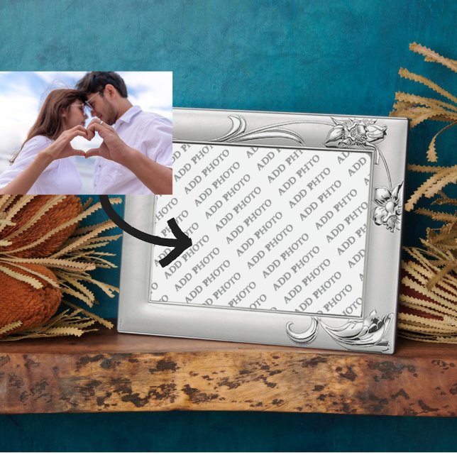 Silver Wedding oder Anniversary Add Foto Plaque Fotoplatte (Silver Wedding or Anniversary Add Photo Plaque)