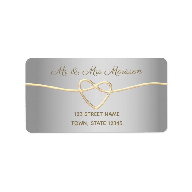Silver Wedding Rücksendeadresse Adressaufkleber (Vorne)