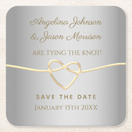Silver Wedding Save the Date Rechteckiger Pappuntersetzer