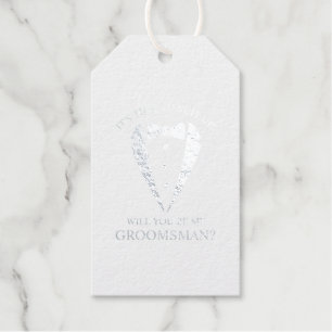 Silver Wedding Tuxedo Anzug Trauzeuge Vorschlag Geschenkanhänger
