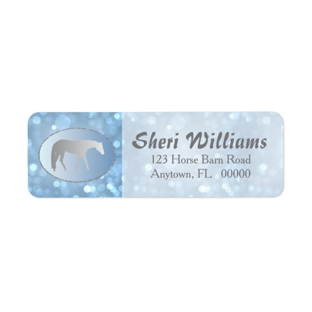 Silver Western Pleasure Horse on Blue Brokeh (Vorne)