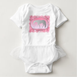 Silver Western Pleasure Horse on Pink Brokeh Baby T-shirt