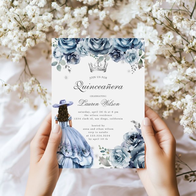 Silver Western Wonderland Quinceanera Einladung (Von Creator hochgeladen)