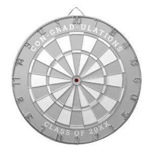 Silver & White Abschluss   Benutzerdefinierter Tex Dartscheibe