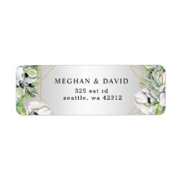 Silver White Anemone Gold Geometric Wedding