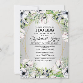 Silver White Anemone I Do GRILLEN Probe Dinner Inv Einladung