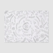 Silver & White Botanical Elegante Glam Flora