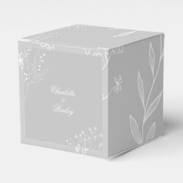 Silver White Corner Floral Boho Wedding Geschenkschachtel