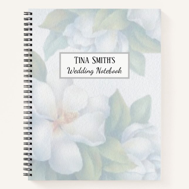 Silver White Dogwood Blossom Wedding Notizbuch (Vorderseite)