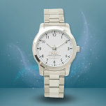 Silver White Gold Monogram Name Script Armbanduhr<br><div class="desc">Elegantes Gold Monogram mit Name Script. Leicht personalisiert als Geschenk für Familie und Freunde.</div>