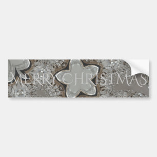 Silver White Gray Shiny Star Frohe Weihnachten Autoaufkleber