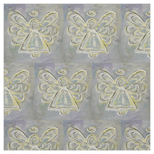 Silver White Guardian Angel Kunststoffe Stoff (Muster)