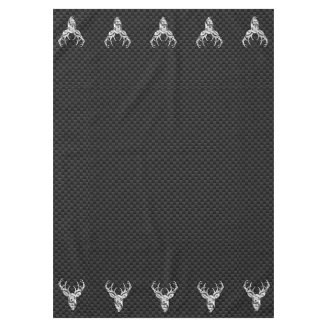 Silver White Schwanz Dee on Carbon Fibre Style Pri Tischdecke (Vorderseite)