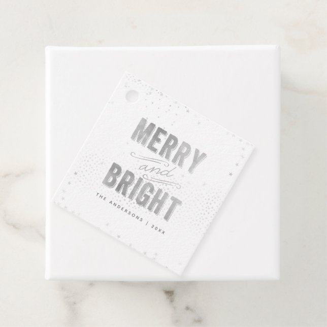 Silver & White Snowflake Merry und Heller Urlaub Geschenkanhänger (Beispiel)