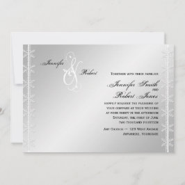 Silver White Snowflake Winter Hochzeitseinladung Einladung