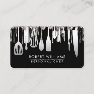 Silver White Tropfen Koch Küche Tools Glitzer Imi Visitenkarte