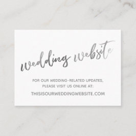 Silver White Wedding Website & Card Visitenkarte