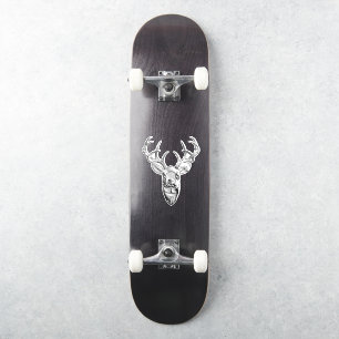 Silver Whitetail Deer on Carbon Fibre Style Print Aufkleber