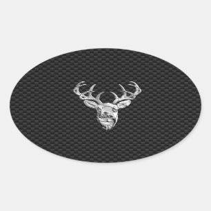 Silver Wild Dealer auf Carbon Fiber-Art Ovaler Aufkleber
