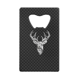 Silver Wild Dee on Carbon Fibre Style Print Kreditkartenflaschenöffner